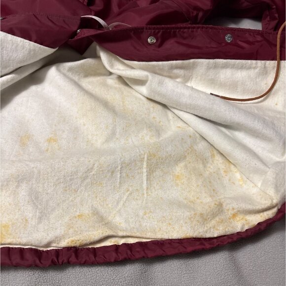 Vintage Sears Burgundy Coach Jacket L 100% Nylon Shell & Cotton Lining - Picture 4 of 6